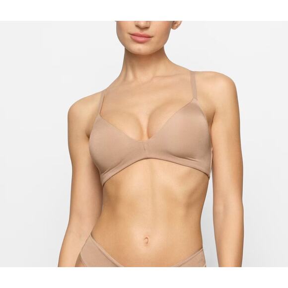 Skims Wireless Form T-Shirt Demi Bra Clay‎ Lightly Lined Foam Pads Size 32DDD - Picture 1 of 8